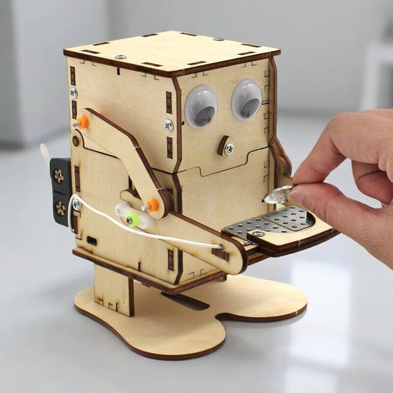 Science Project Robot - Drewniany Robot do Składania DIY, Model