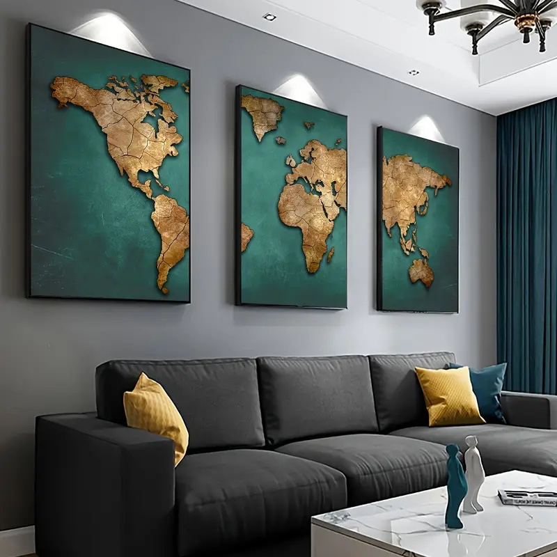 Retro World Map 3pcs/set Canva – Star Map Poster recenzja i cena