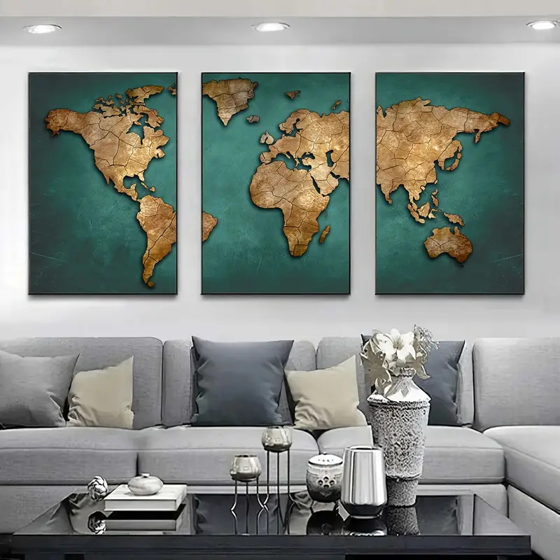 Retro World Map 3pcs/set Canva – Star Map Poster recenzja i cena