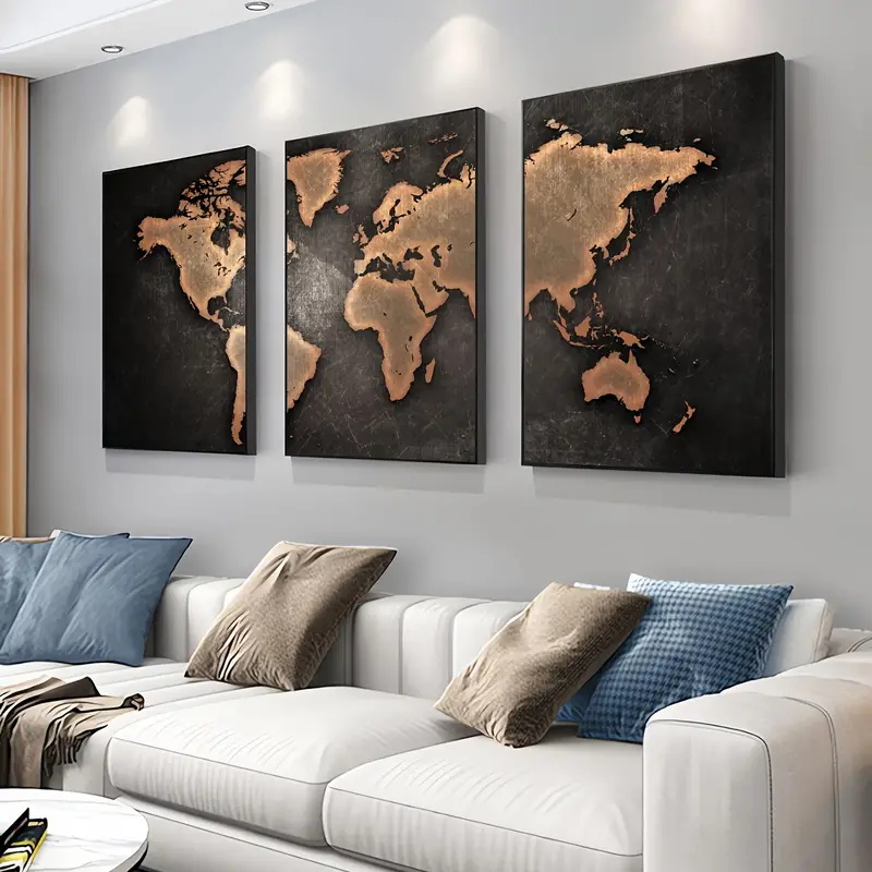 Retro World Map 3pcs/set Canva – Star Map Poster recenzja i cena